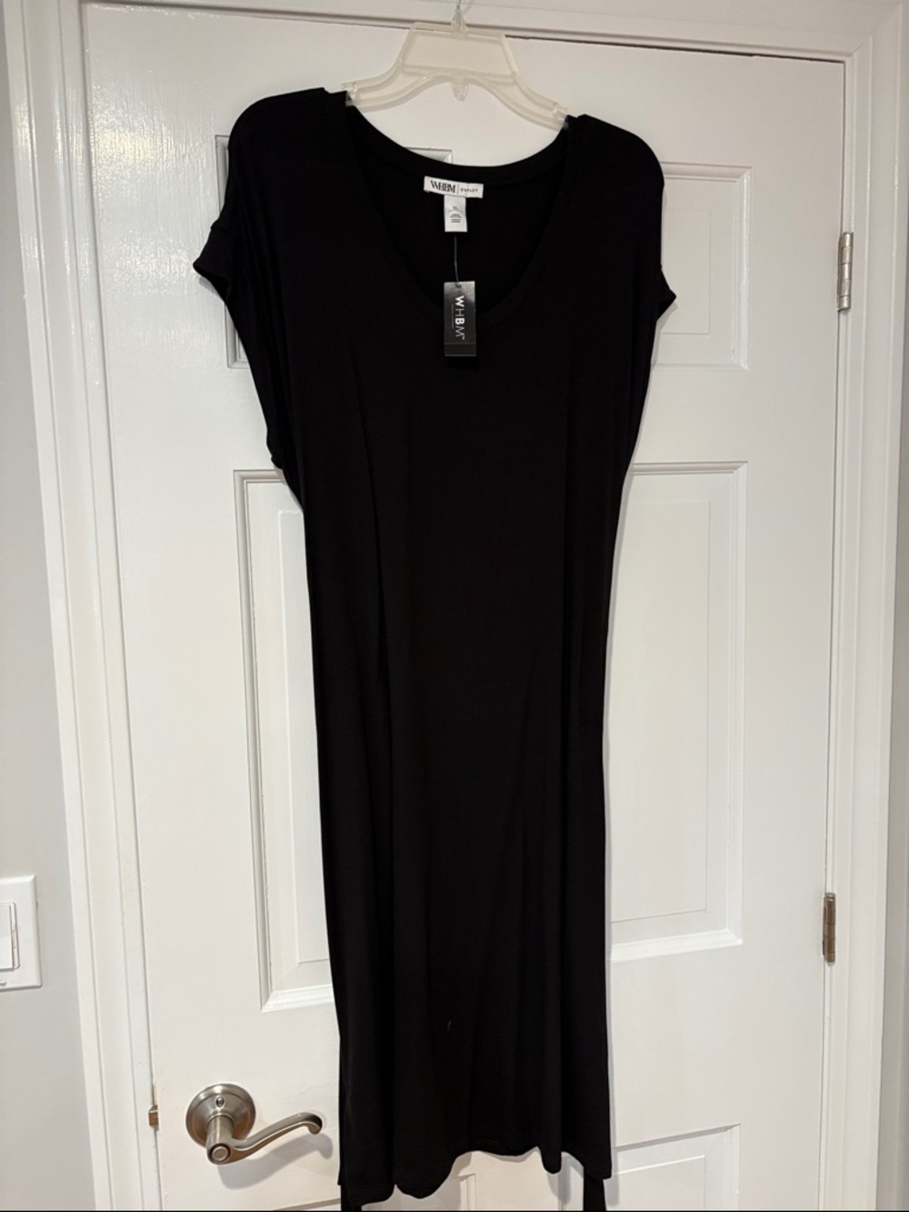 White House Black Market Black Scoop Neck Maxi Dress XL